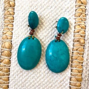 Pre-Owned Stone earrings - As they are - Length: approx. 3 1/4”